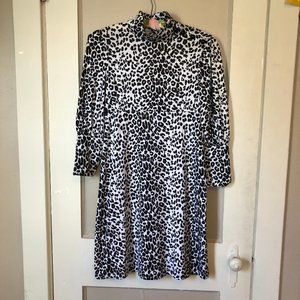E.C. Star Leopard Print 3/4 Sleeve Retro Dress